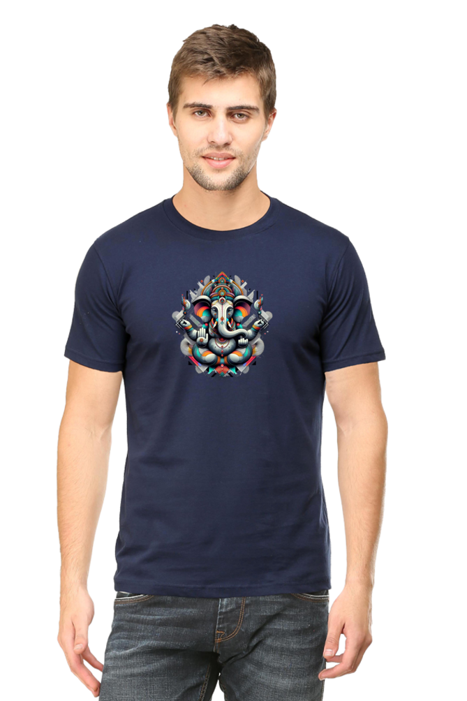 Abstract Ganesha Art T-Shirt – Vibrant Modern Hindu Deity Design
