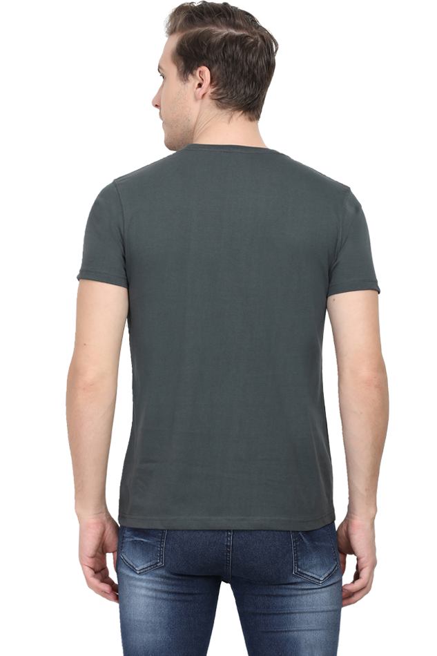 Peppy Thread Abstract Lion Face T-Shirt - Casual Wear, Round Neck, Short Sleeve