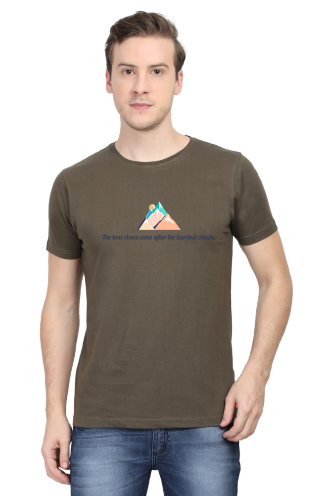 Peppy Thread Mountain Views T-Shirt - Casual Wear, Round Neck, Short Sleeve
