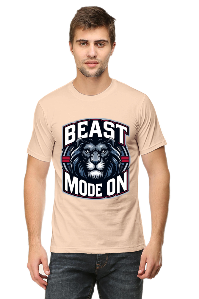 Beast Mode On T-Shirt - Gym Wear, Round Neck, Short Sleeve
