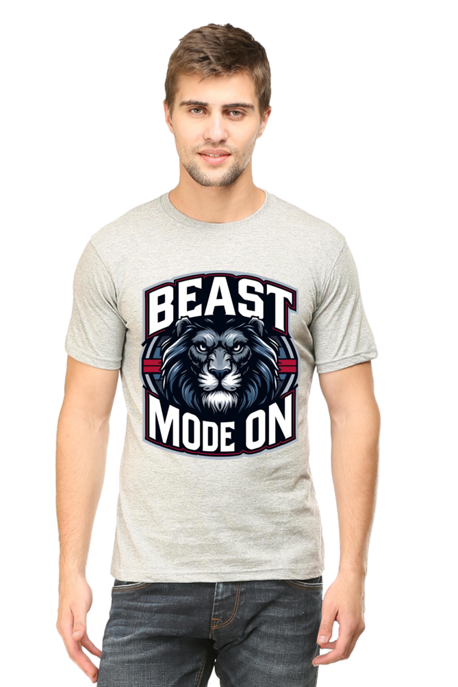 Beast Mode On T-Shirt - Gym Wear, Round Neck, Short Sleeve