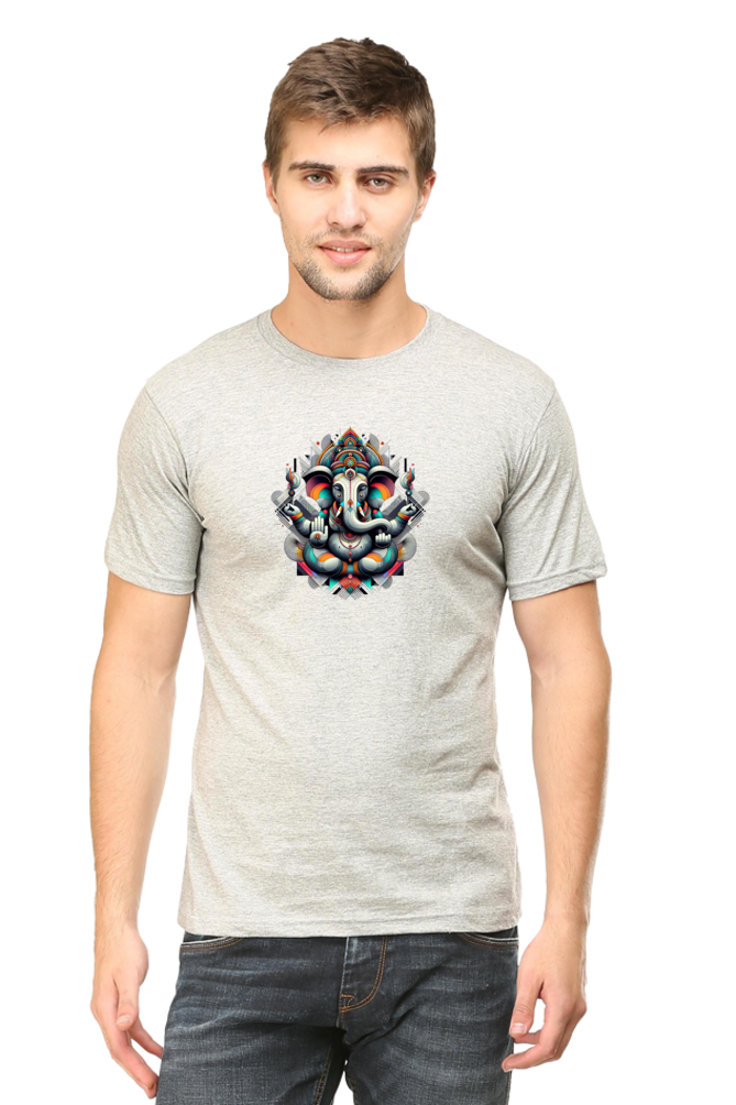 Abstract Ganesha Art T-Shirt – Vibrant Modern Hindu Deity Design