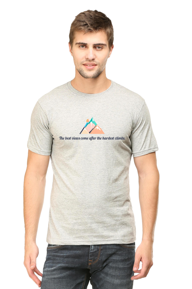 Peppy Thread Mountain Views T-Shirt - Casual Wear, Round Neck, Short Sleeve