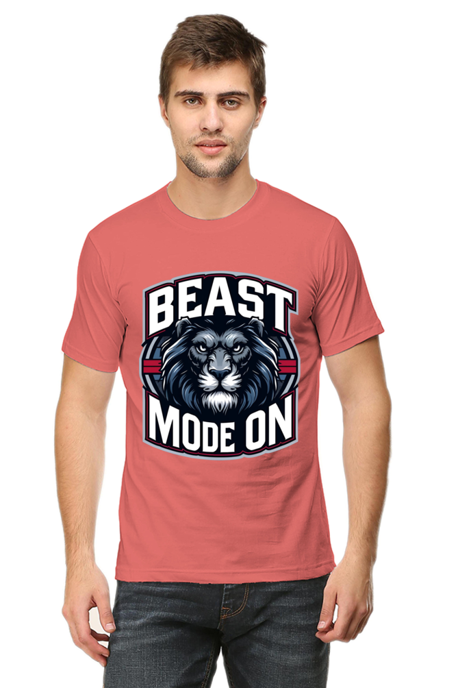 Beast Mode On T-Shirt - Gym Wear, Round Neck, Short Sleeve
