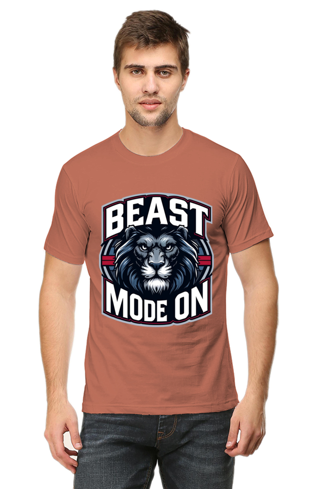 Beast Mode On T-Shirt - Gym Wear, Round Neck, Short Sleeve