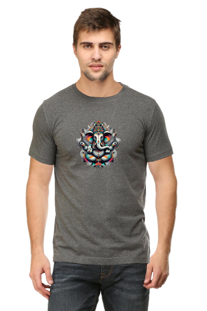 Abstract Ganesha Art T-Shirt – Vibrant Modern Hindu Deity Design