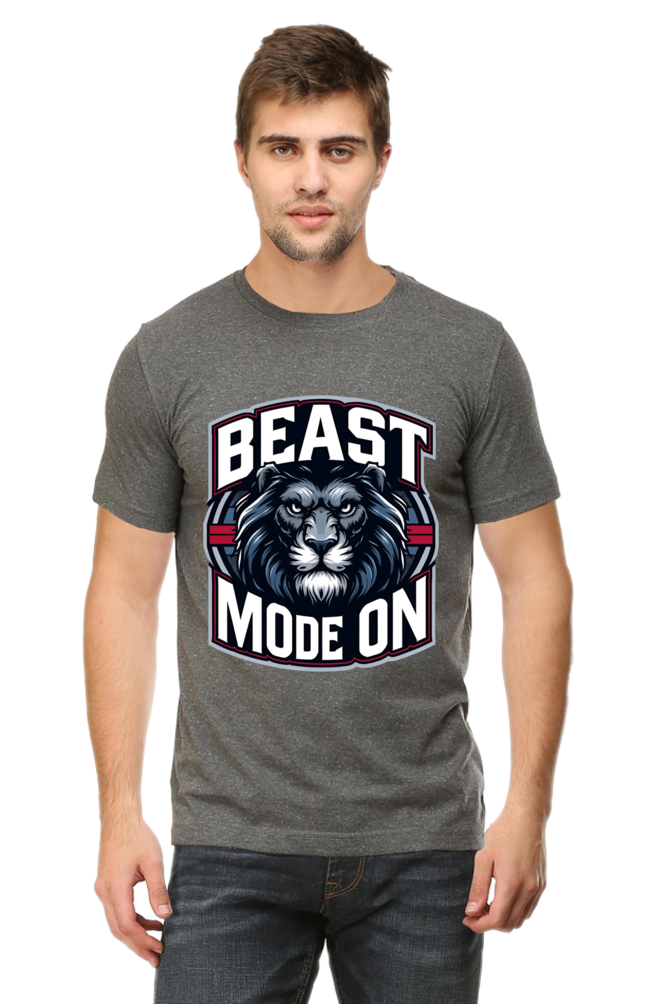 Beast Mode On T-Shirt - Gym Wear, Round Neck, Short Sleeve